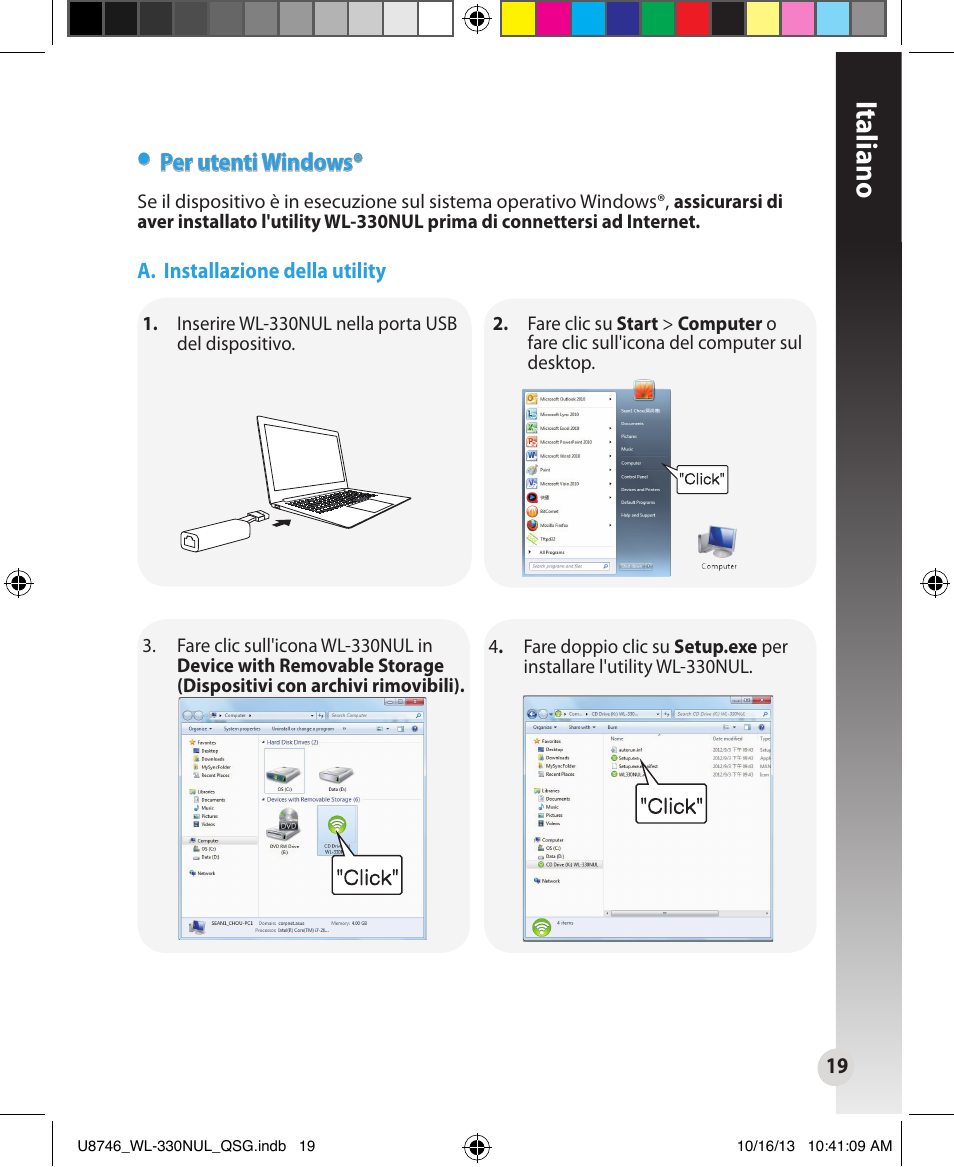 Italiano | Asus WL-330NUL User Manual | Page 19 / 128