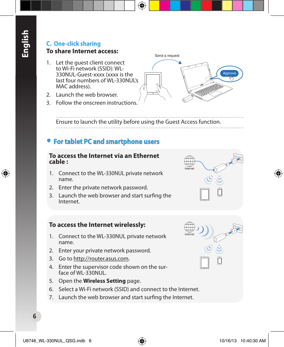 English, For tablet pc and smartphone users | Asus WL-330NUL User Manual | Page 6 / 128