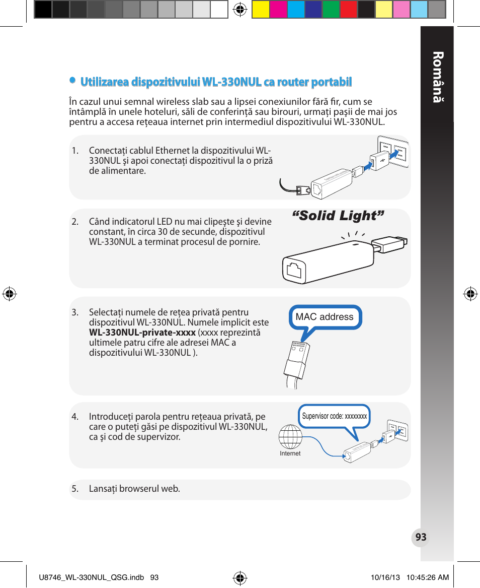 Română | Asus WL-330NUL User Manual | Page 93 / 128