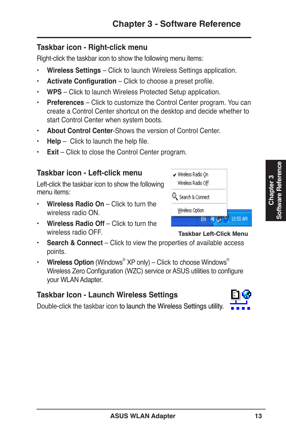 Chapter  - software reference | Asus USB-N11 User Manual | Page 13 / 42