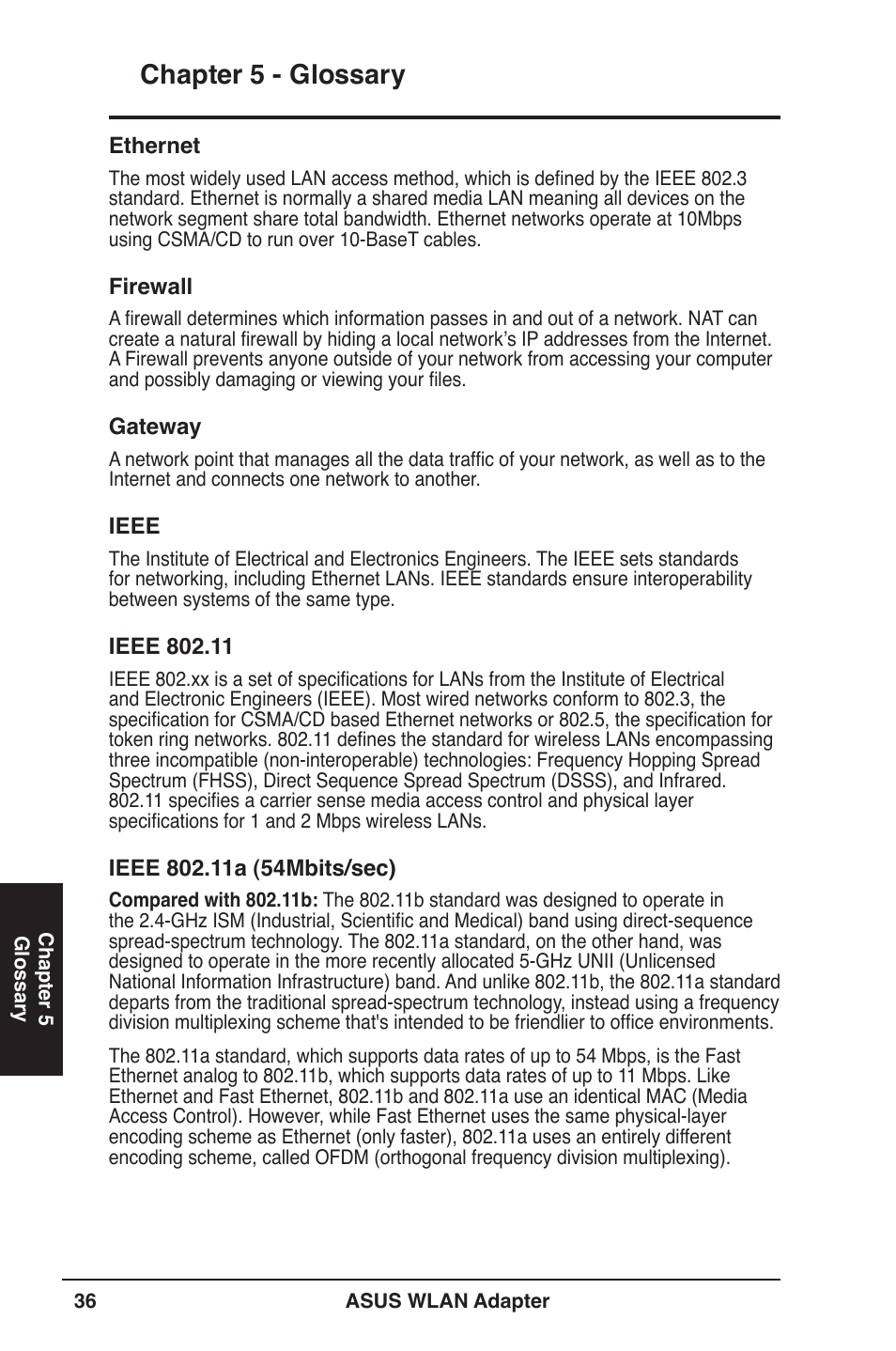 Chapter  - glossary | Asus USB-N11 User Manual | Page 36 / 42