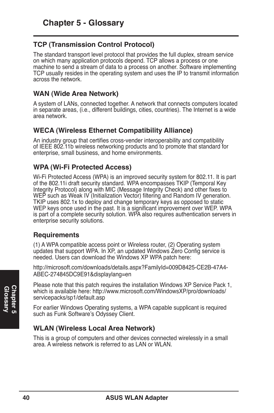 Chapter  - glossary | Asus USB-N11 User Manual | Page 40 / 42