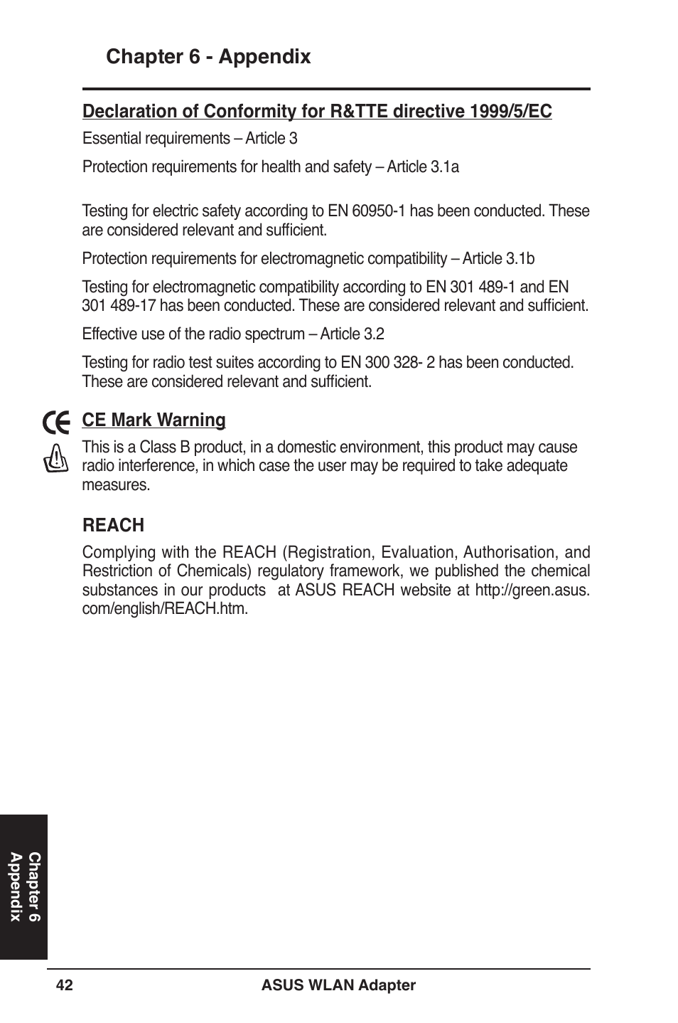 Chapter 6 - appendix | Asus USB-N11 User Manual | Page 42 / 42