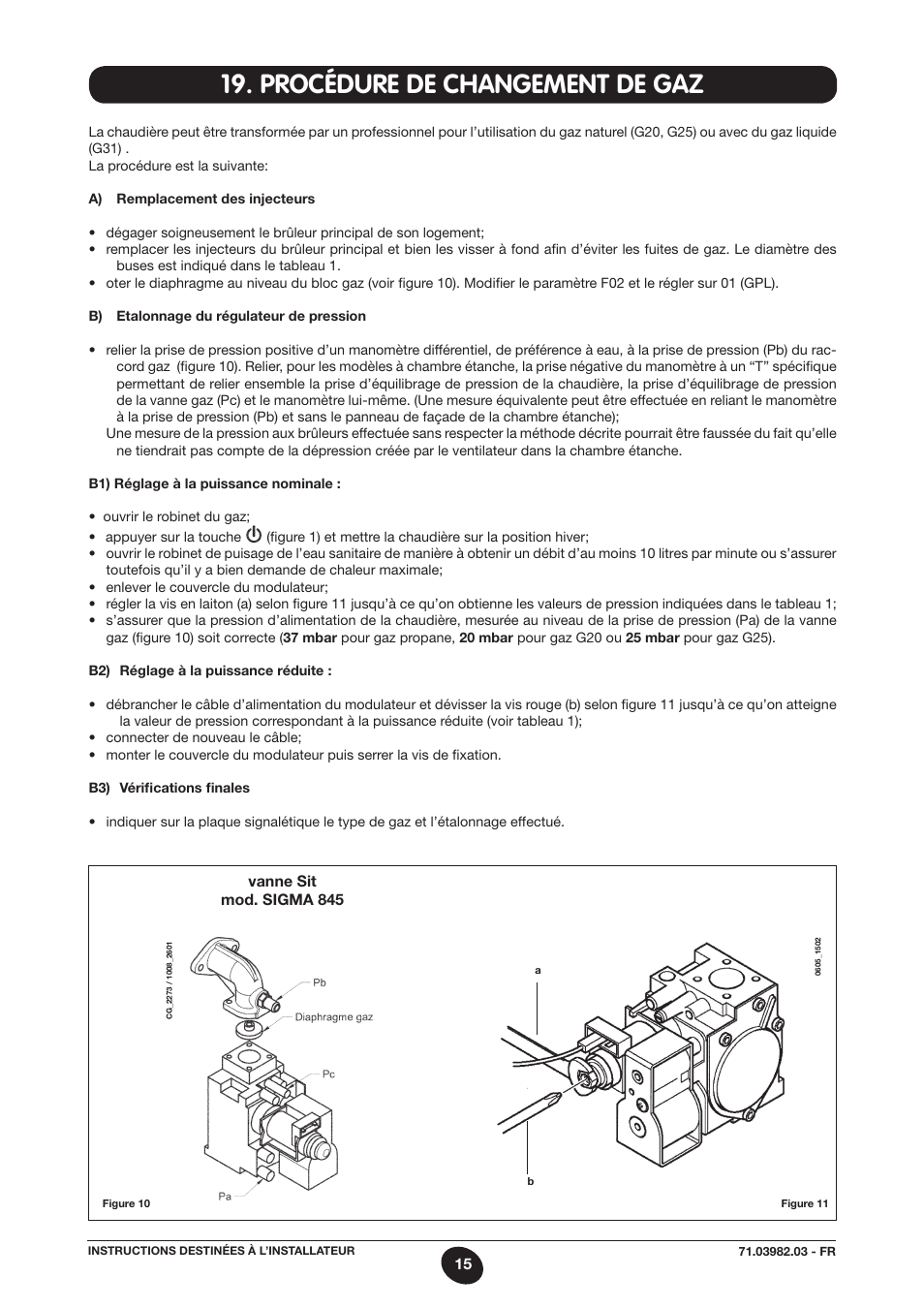 Procédure de changement de gaz | DE DIETRICH MS 24 User Manual | Page 15 / 332