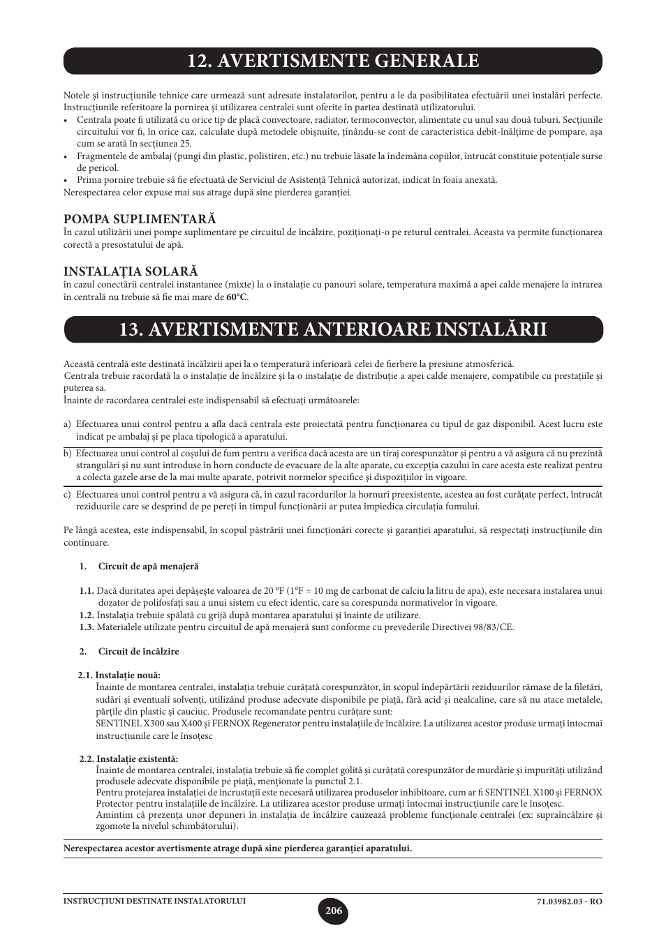Pompa suplimentară, Instalaţia solară | DE DIETRICH MS 24 User Manual | Page 206 / 332