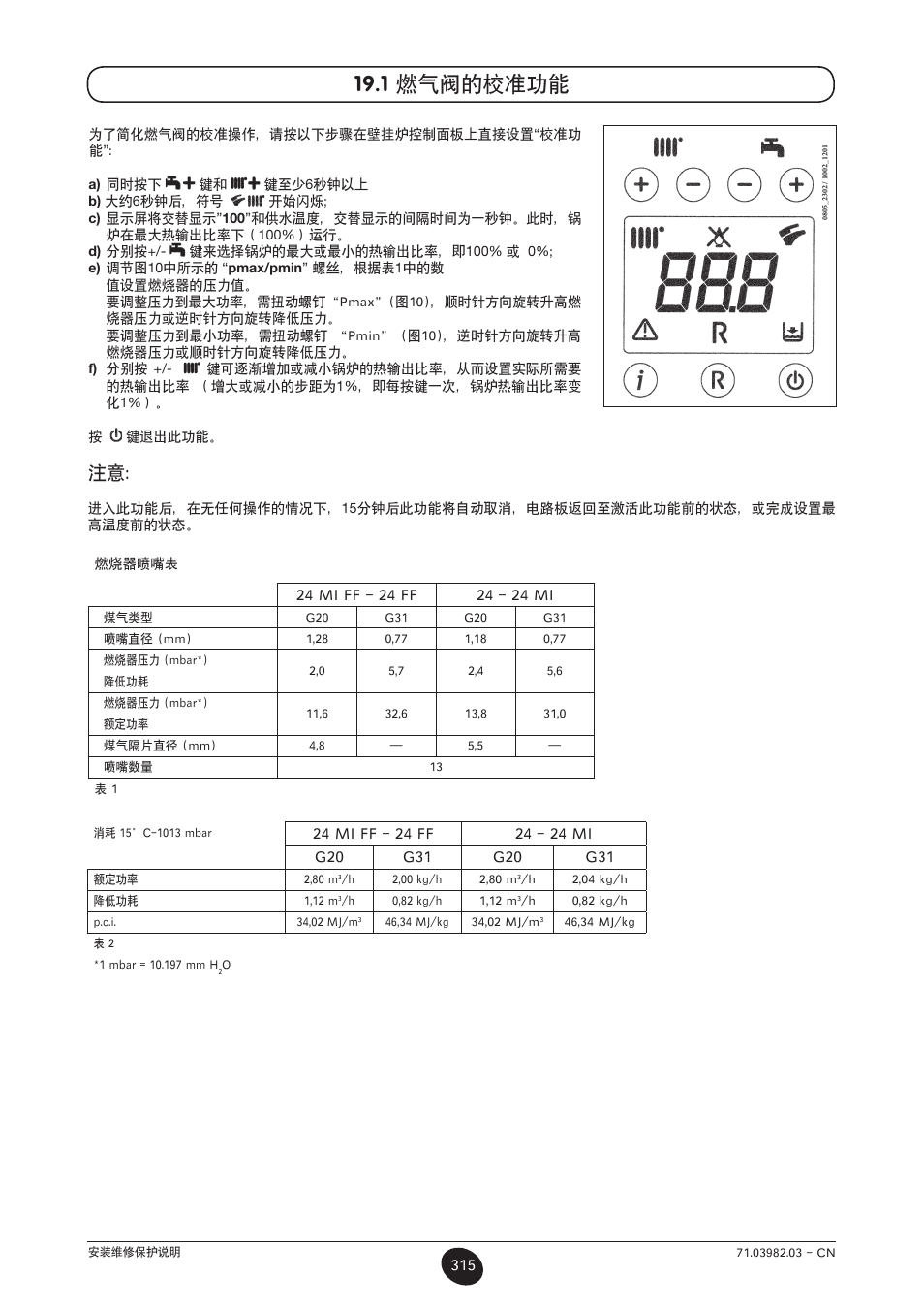 1 燃气阀的校准功能 | DE DIETRICH MS 24 User Manual | Page 315 / 332