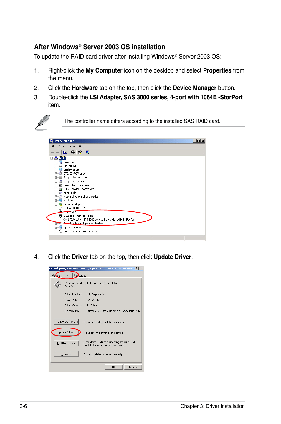 After windows, Server 2003 os installation | Asus PIKE 1068E User Manual | Page 48 / 56