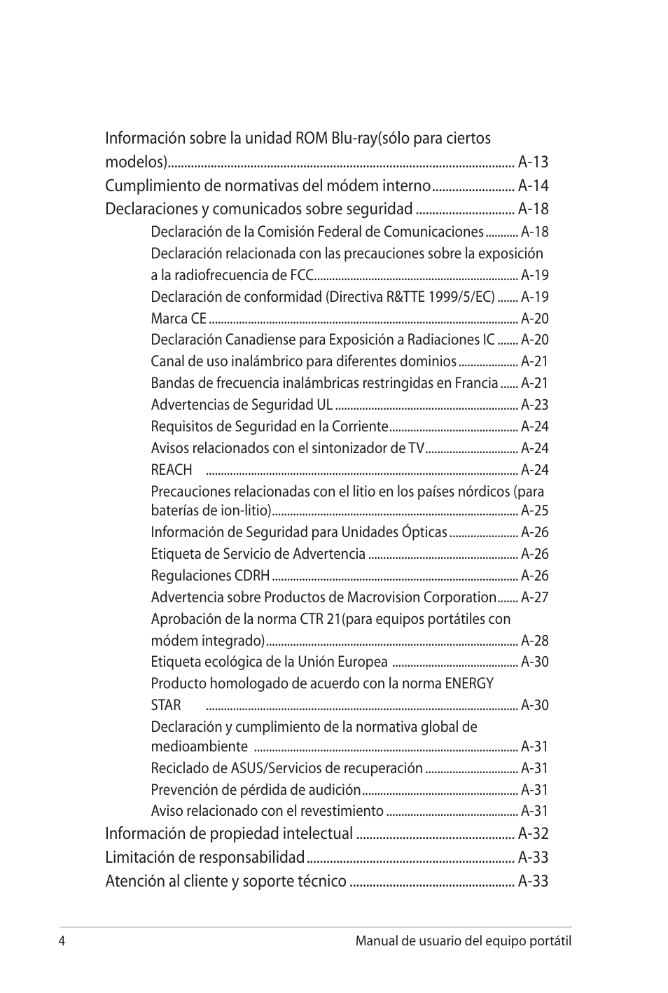 Asus Pro45VJ User Manual | Page 4 / 108