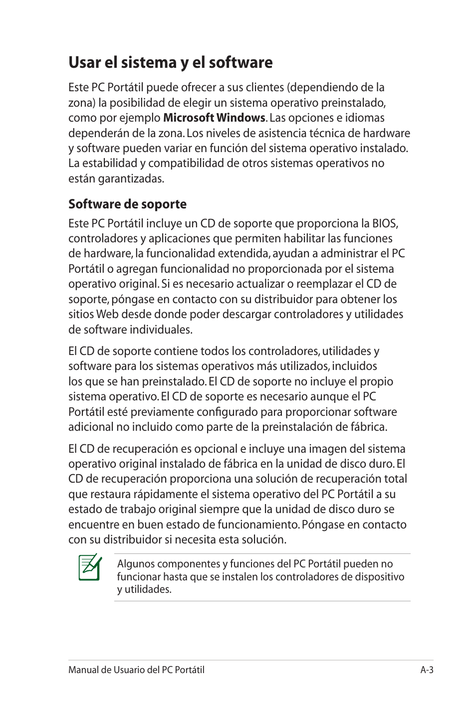 Usar el sistema y el software | Asus Pro45VJ User Manual | Page 75 / 108