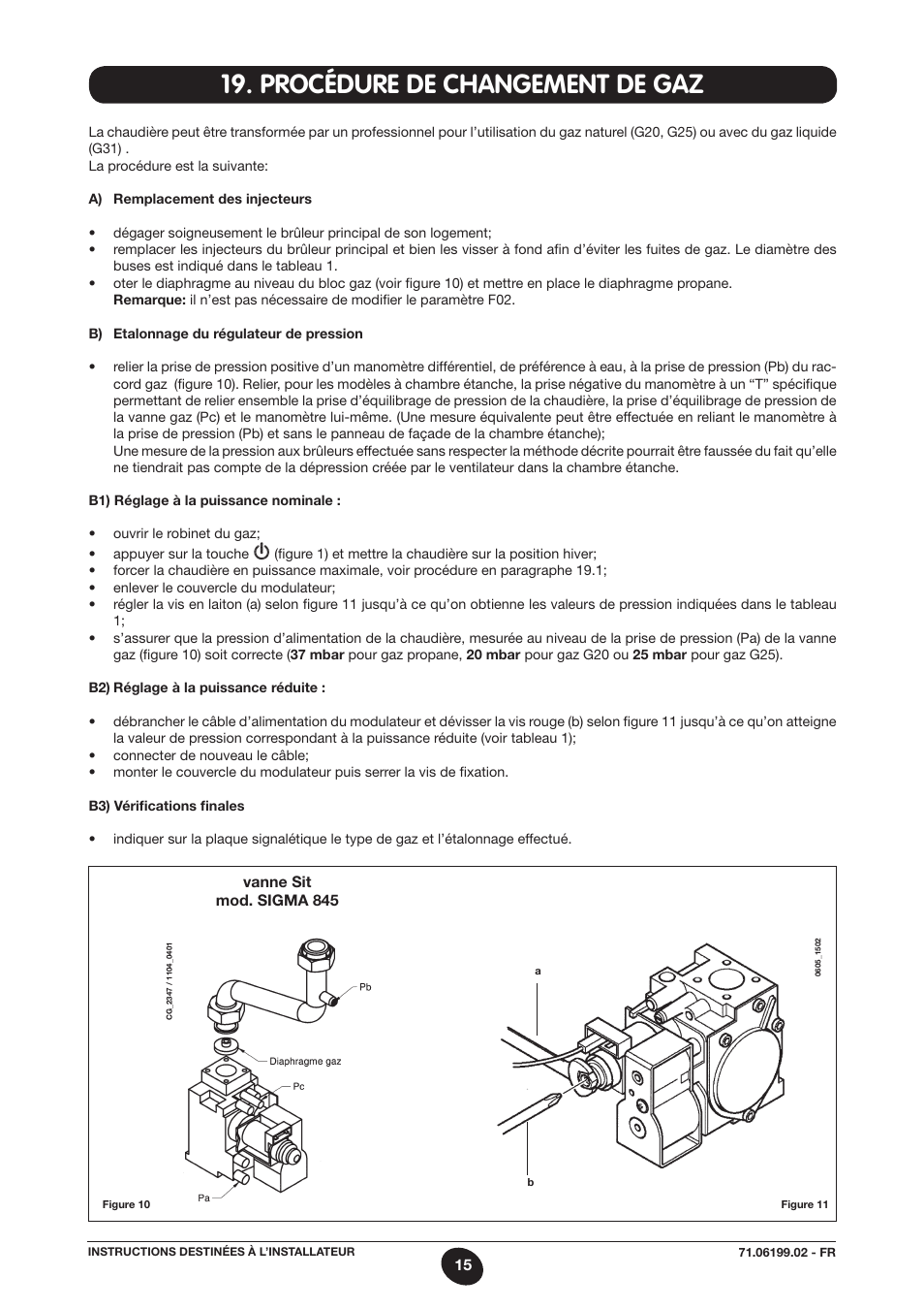 Procédure de changement de gaz | DE DIETRICH MS 24 BIC User Manual | Page 15 / 292