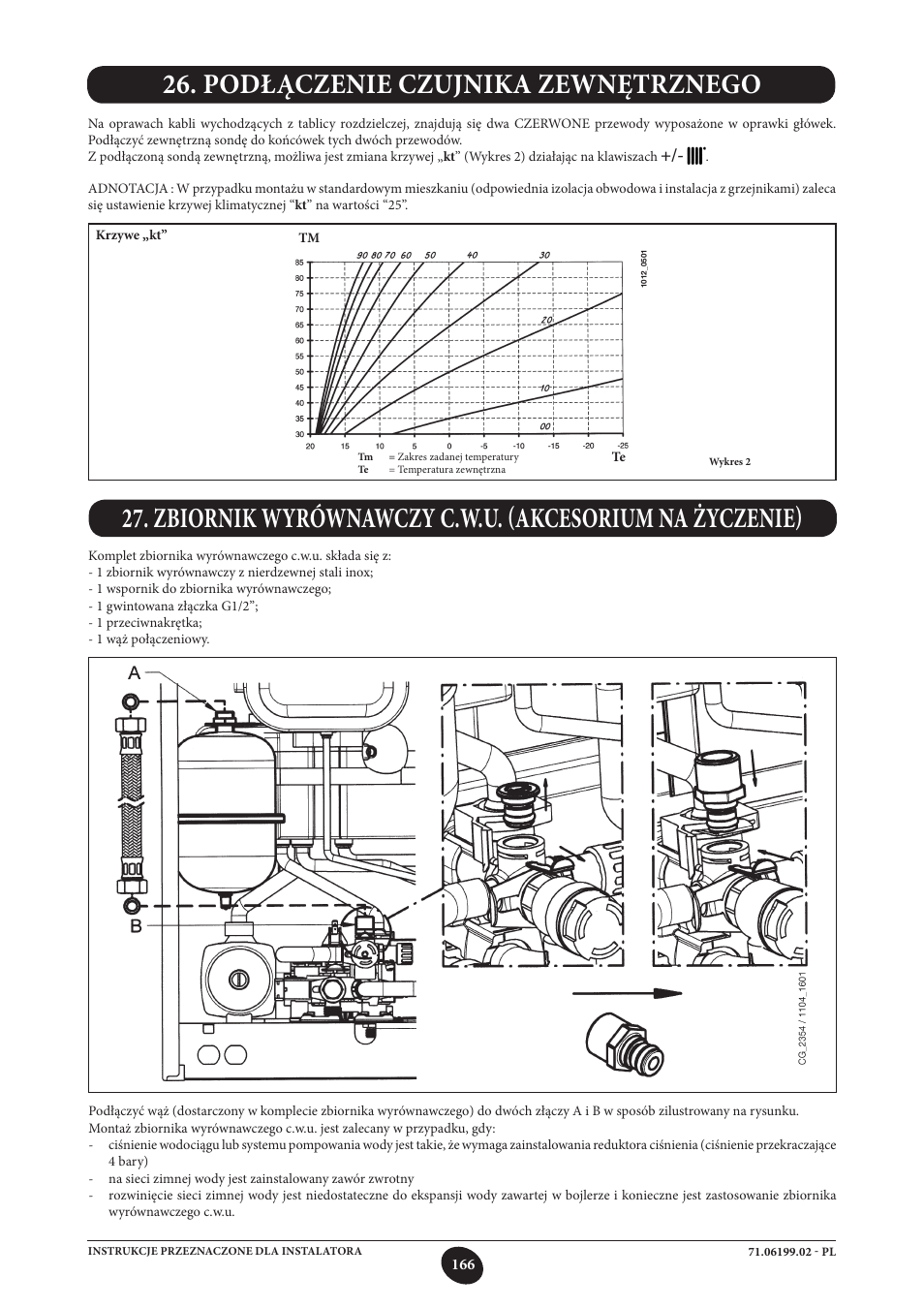 Podłączenie czujnika zewnętrznego | DE DIETRICH MS 24 BIC User Manual | Page 166 / 292