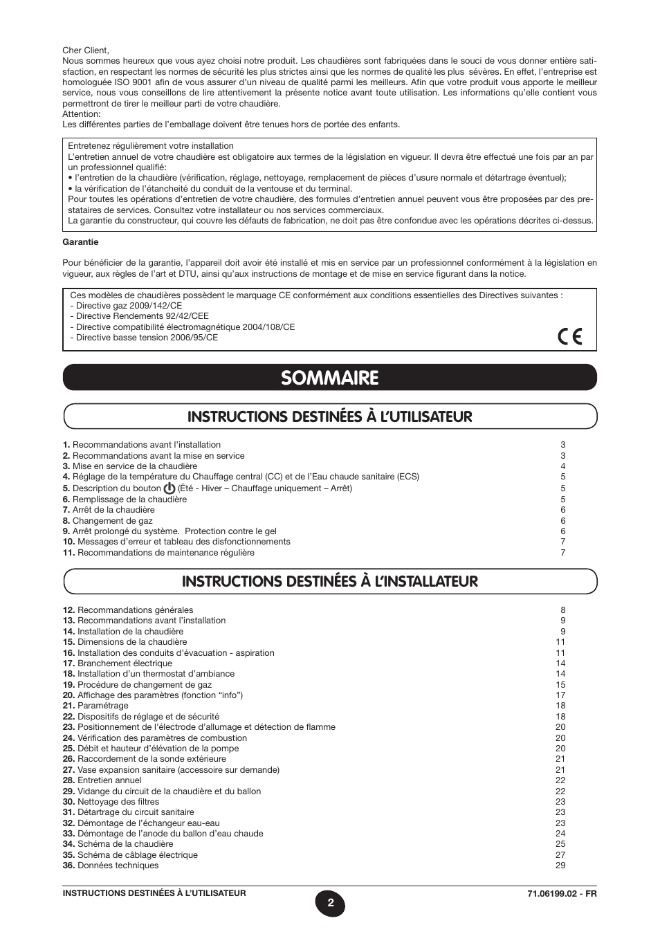 Sommaire | DE DIETRICH MS 24 BIC User Manual | Page 2 / 292