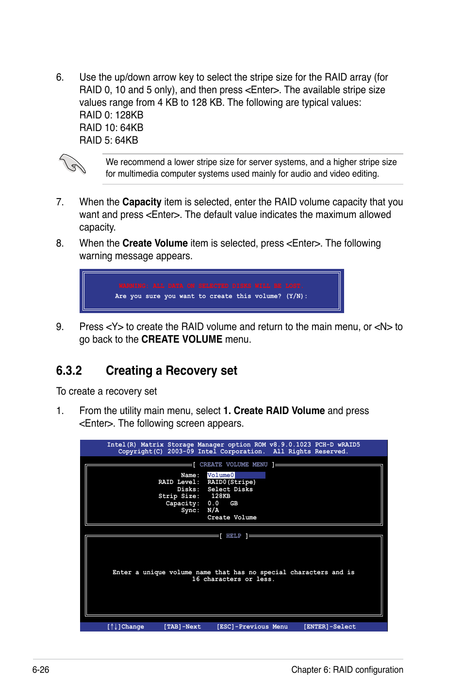 2 creating a recovery set, Creating a recovery set -26 | Asus RS100-E6/PI2 User Manual | Page 122 / 156