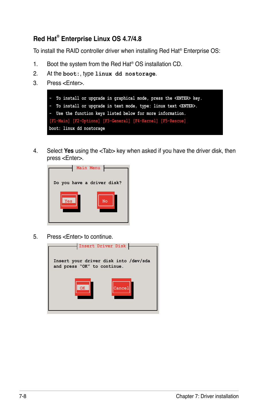 Red hat, Enterprise linux os 4.7/4.8 | Asus RS100-E6/PI2 User Manual | Page 138 / 156