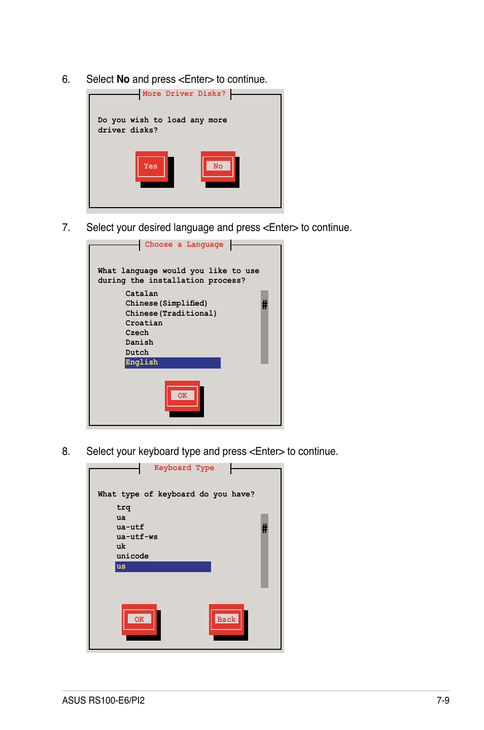 Select no and press <enter> to continue | Asus RS100-E6/PI2 User Manual | Page 139 / 156