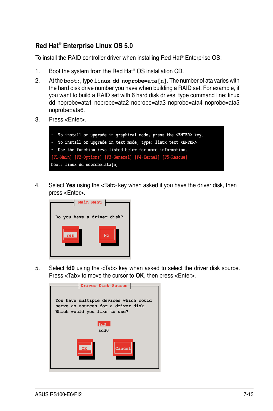 Red hat, Enterprise linux os 5.0 | Asus RS100-E6/PI2 User Manual | Page 143 / 156