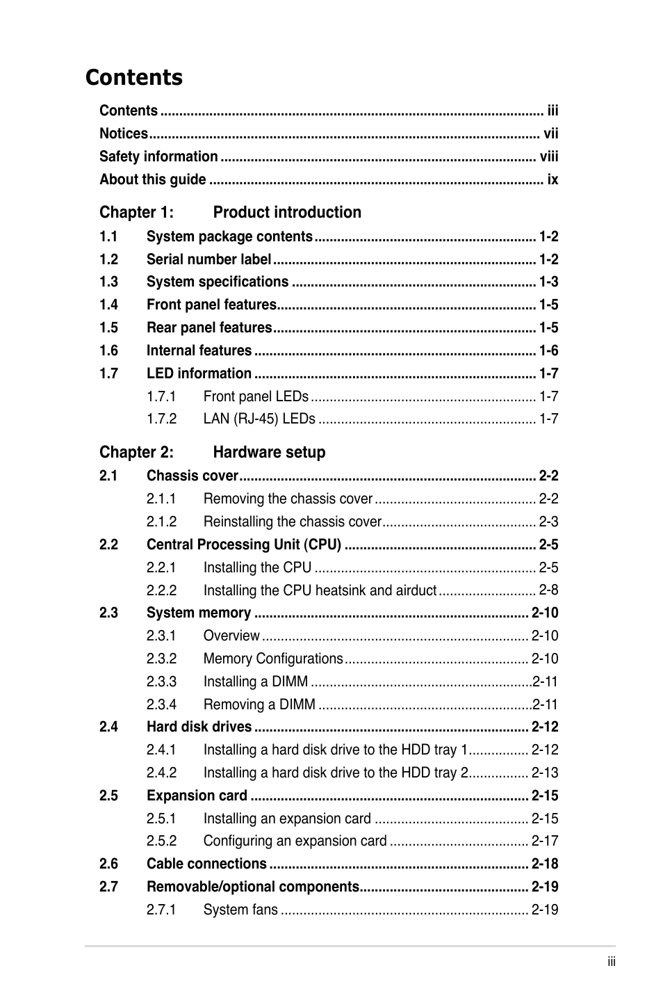 Asus RS100-E6/PI2 User Manual | Page 3 / 156