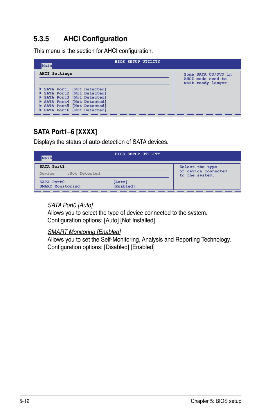 5 ahci configuration, Ahci configuration -12 | Asus RS100-E6/PI2 User Manual | Page 72 / 156