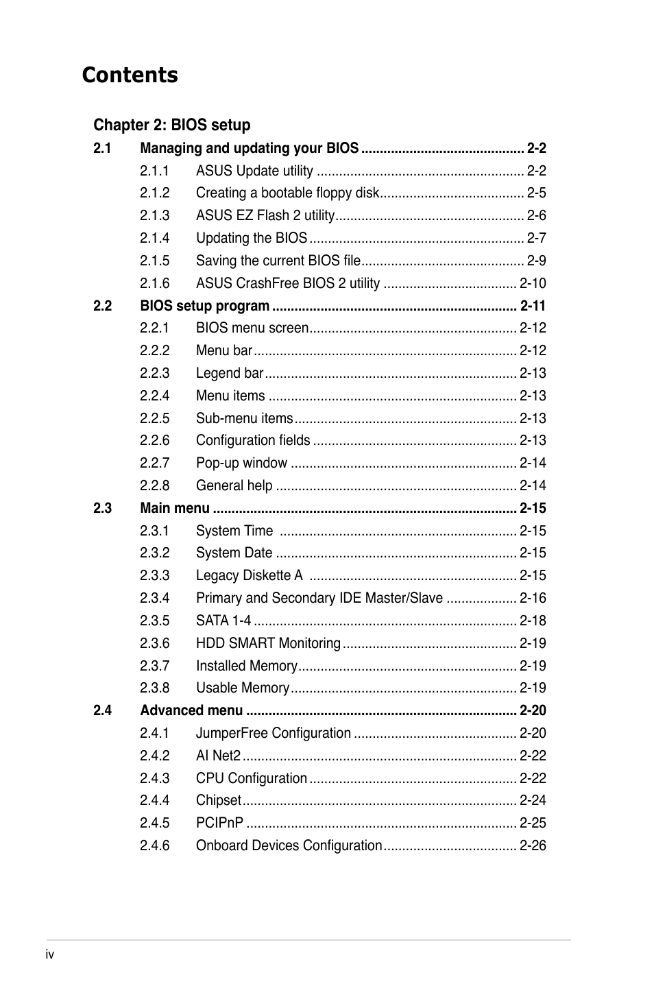 Asus M2NPV-VM User Manual | Page 4 / 102