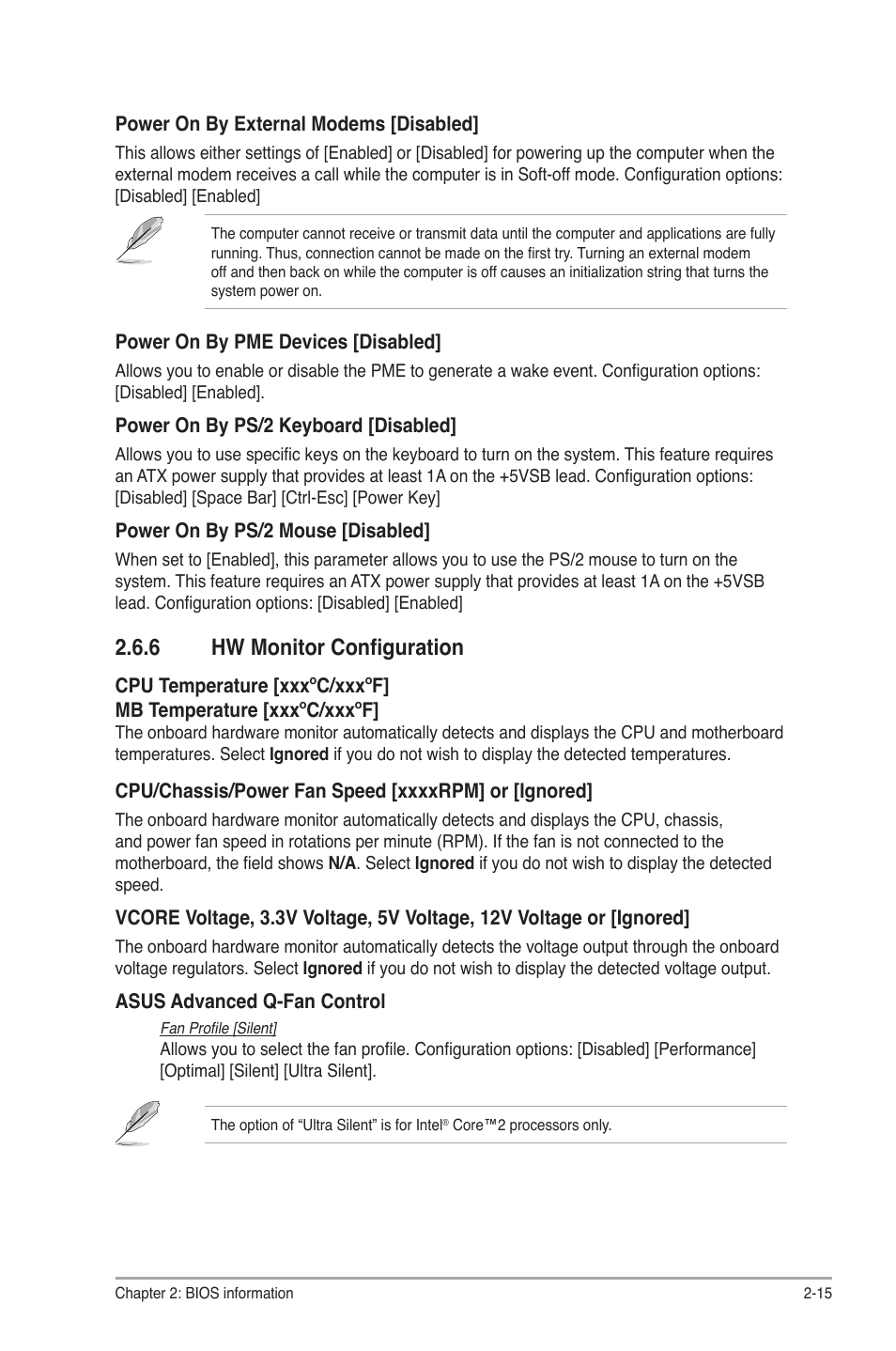 6 hw monitor configuration, Hw monitor configuration -15 | Asus P5QL-VM DO User Manual | Page 42 / 45