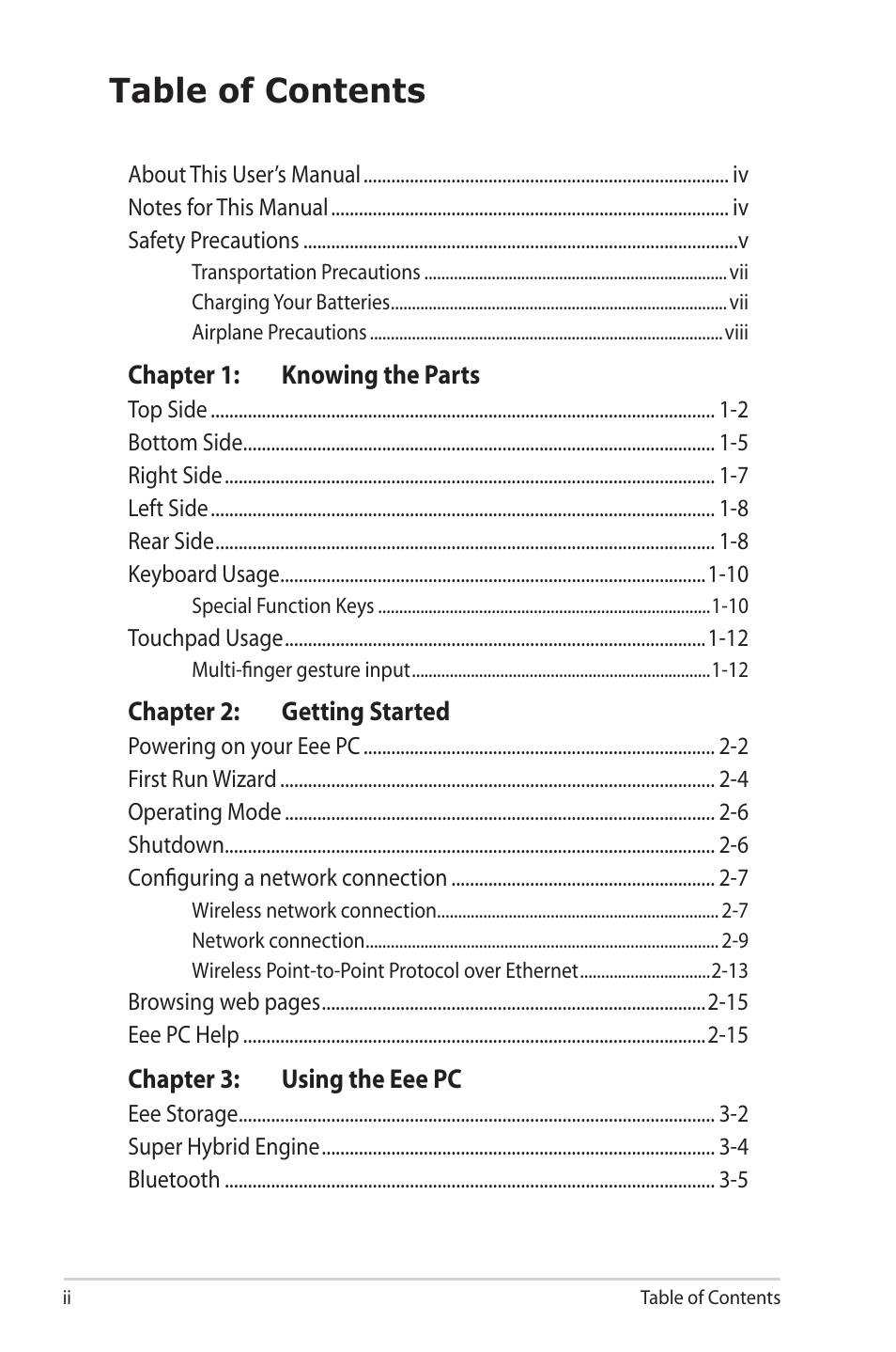 Asus Eee PC S101H/XP User Manual | Page 2 / 80