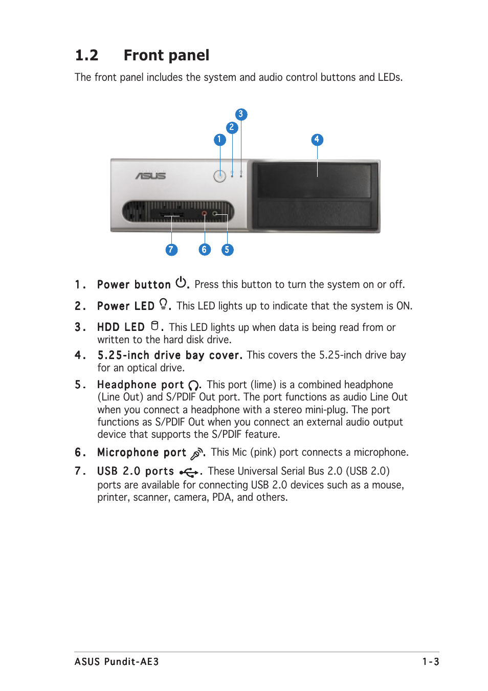 2 front panel | Asus Pundit-AE3 User Manual | Page 13 / 106