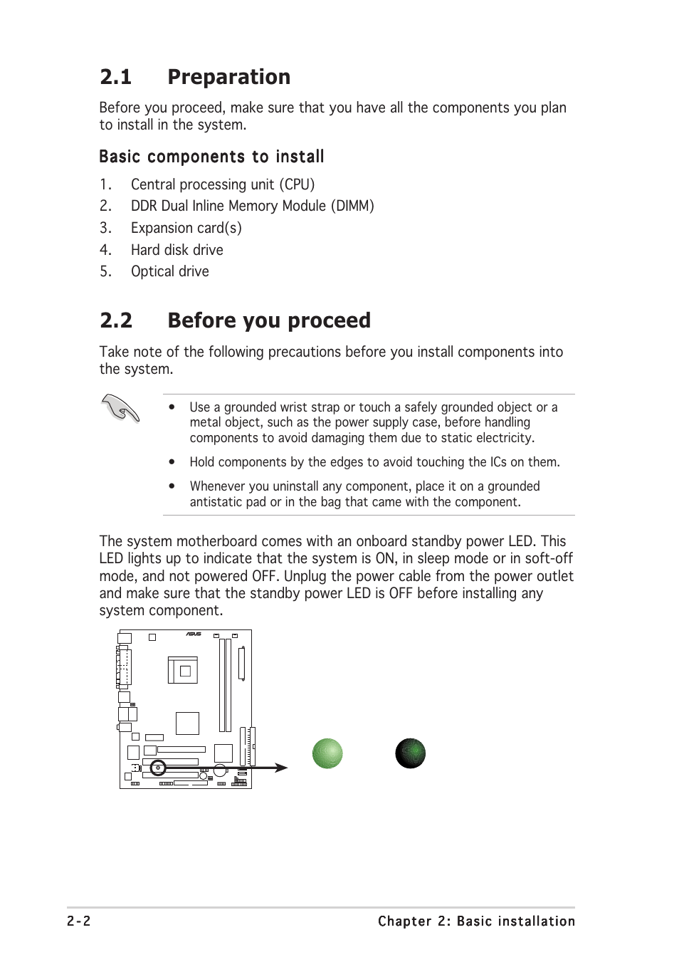 1 preparation, 2 before you proceed | Asus Pundit-AE3 User Manual | Page 18 / 106