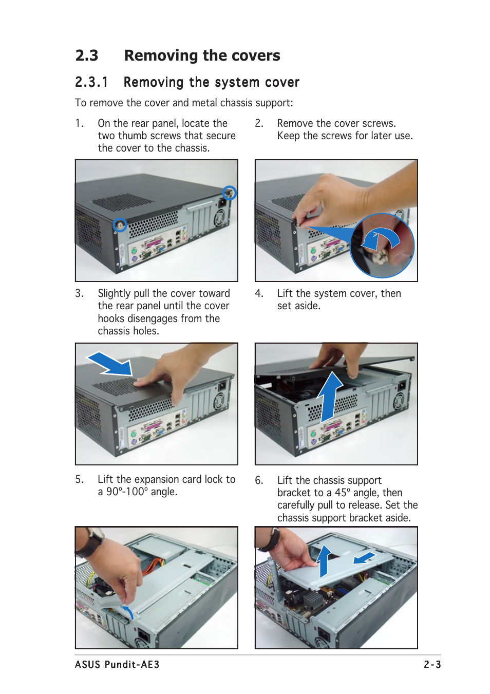 3 removing the covers | Asus Pundit-AE3 User Manual | Page 19 / 106