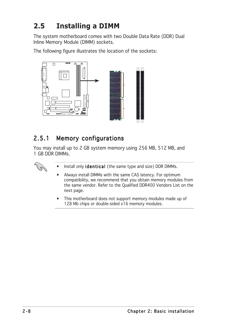 5 installing a dimm | Asus Pundit-AE3 User Manual | Page 24 / 106