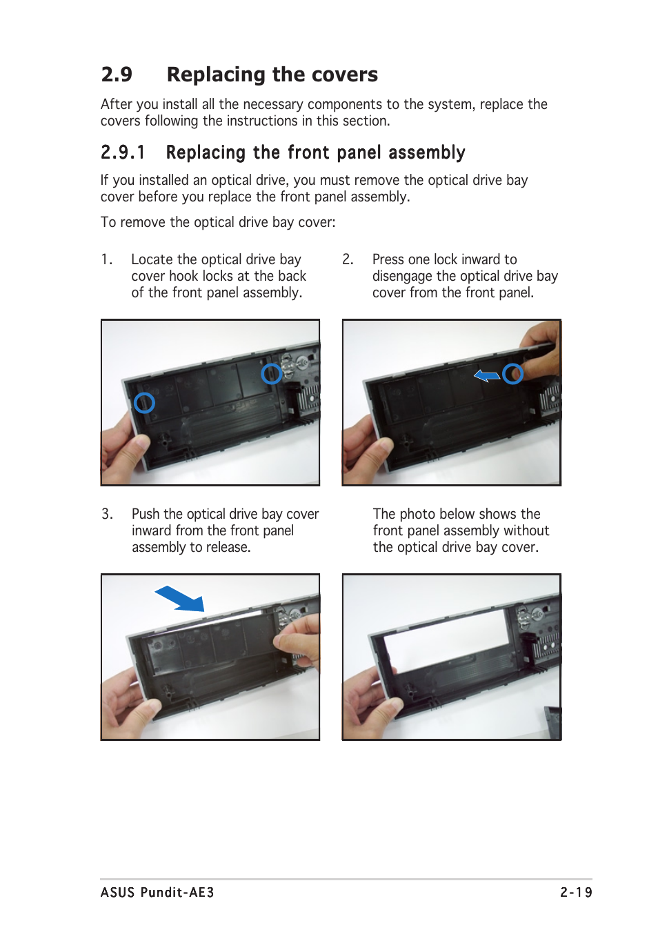 9 replacing the covers | Asus Pundit-AE3 User Manual | Page 35 / 106