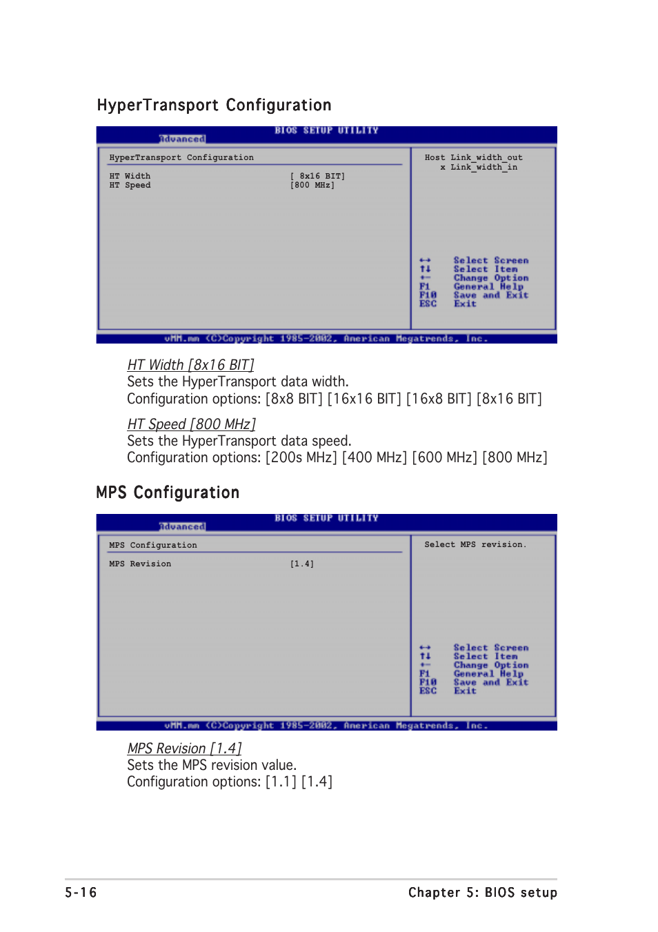 Hypertransport configuration, Mps configuration | Asus Pundit-AE3 User Manual | Page 90 / 106