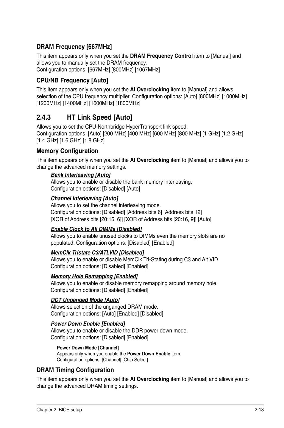 3 ht link speed [auto, Ht link speed [auto] -13 | Asus M4N72-E User Manual | Page 57 / 72