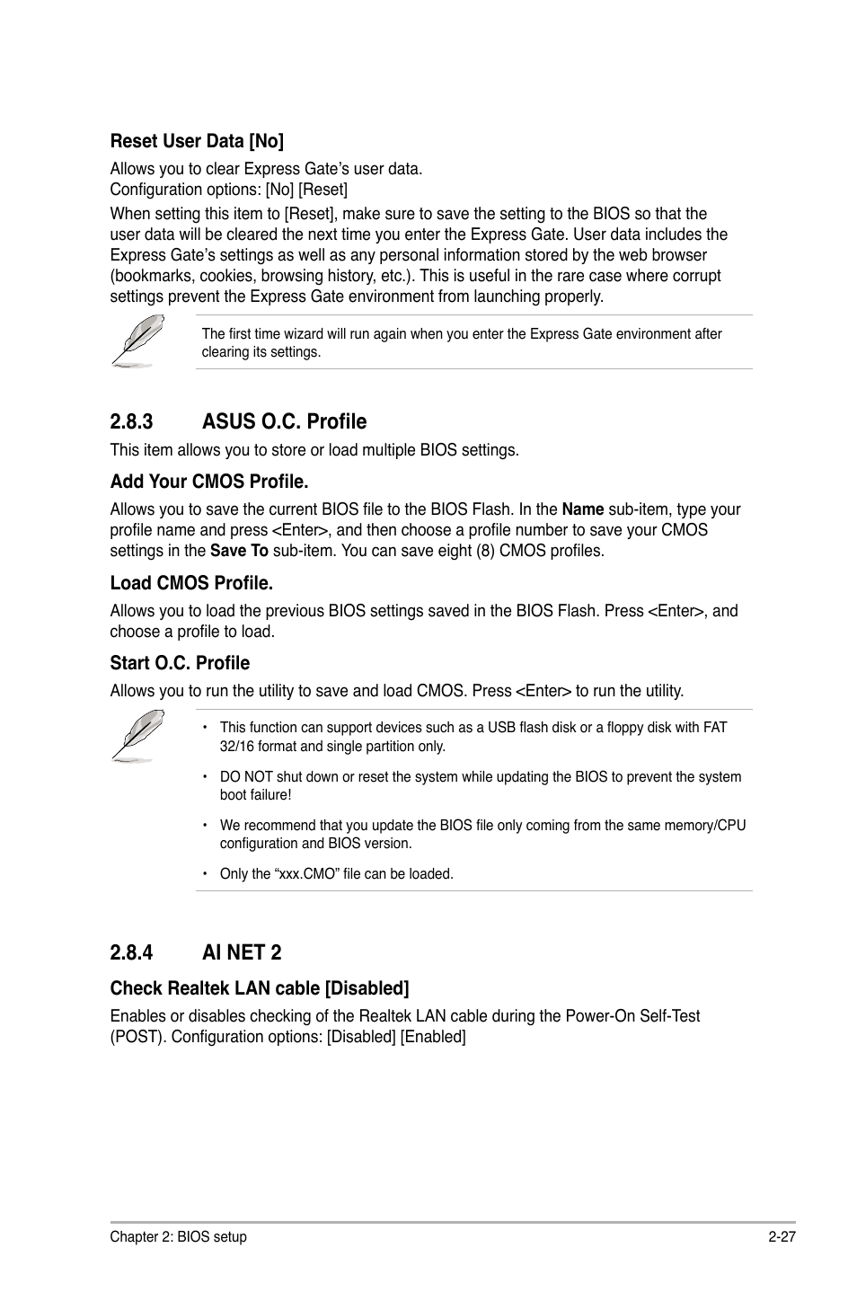 3 asus o.c. profile, 4 ai net 2, Asus o.c. profile -27 | Ai net 2 -27 | Asus M4N72-E User Manual | Page 71 / 72