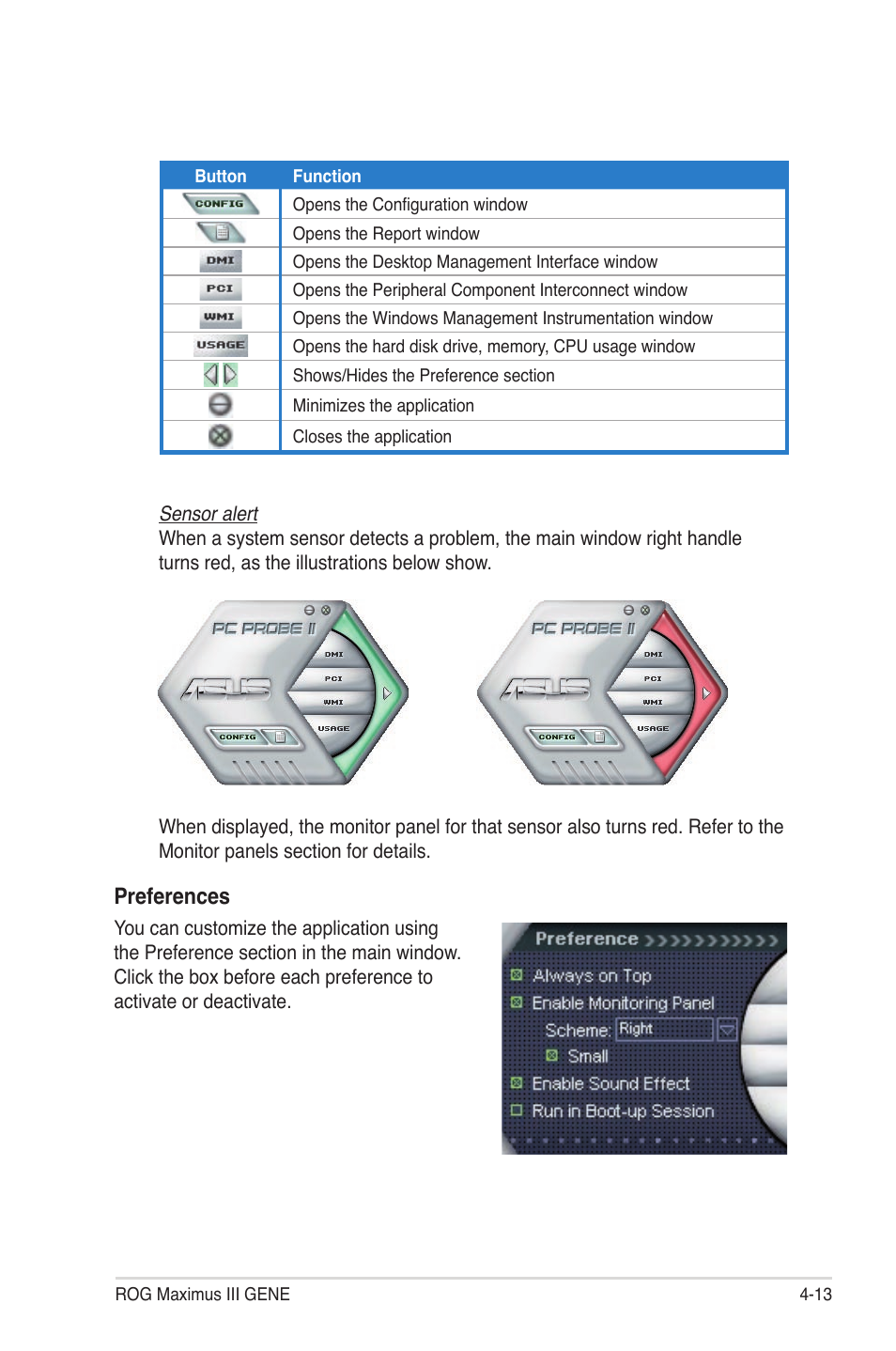 Preferences | Asus Maximus III Gene User Manual | Page 133 / 170