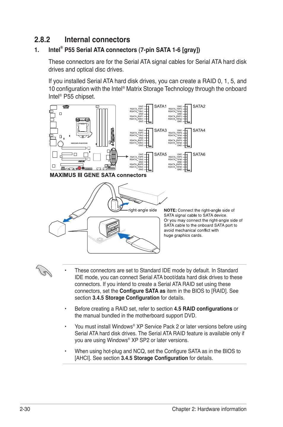 2 internal connectors, Internal connectors -30 | Asus Maximus III Gene User Manual | Page 56 / 170