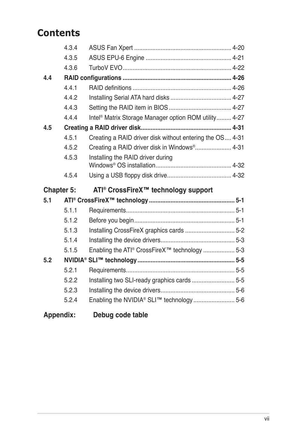 Asus Maximus III Gene User Manual | Page 7 / 170