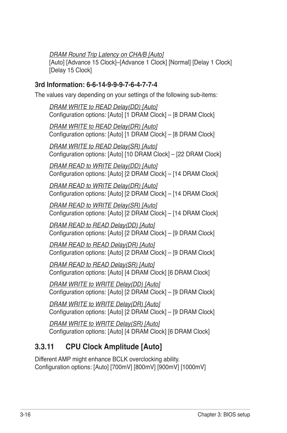 11 cpu clock amplitude [auto, 11 cpu clock amplitude -16 | Asus Maximus III Gene User Manual | Page 86 / 170