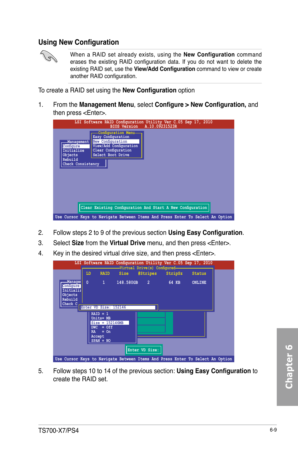 Chapter 6, Using new configuration | Asus TS700-X7/PS4 User Manual | Page 131 / 200