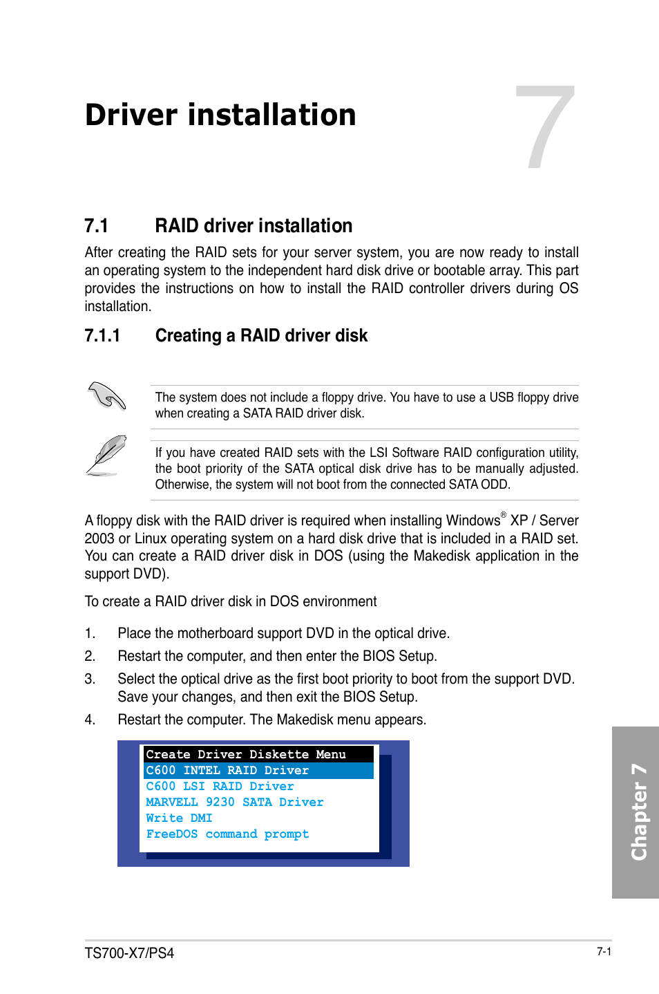 Driver installation | Asus TS700-X7/PS4 User Manual | Page 161 / 200