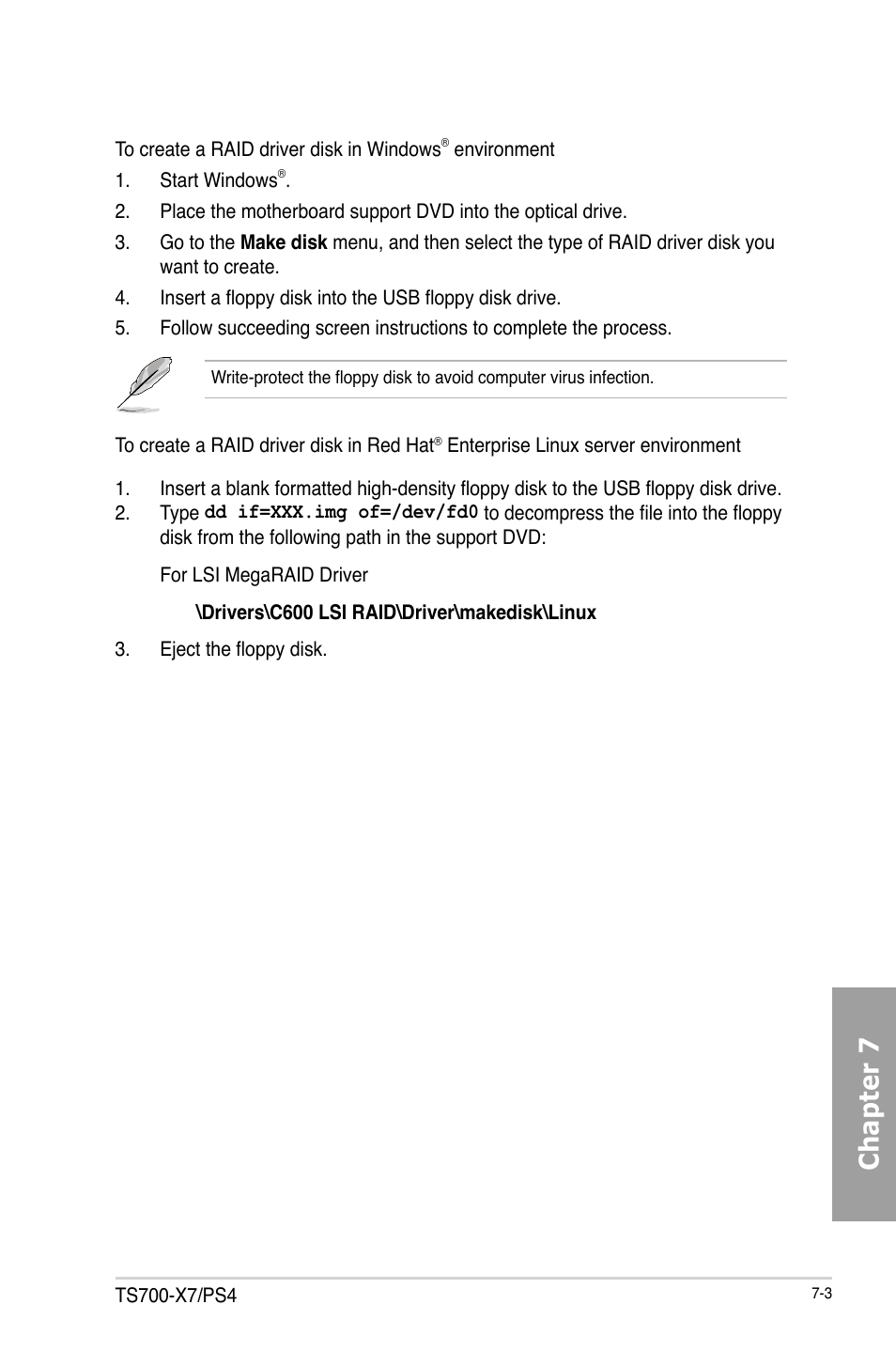 Chapter 7 | Asus TS700-X7/PS4 User Manual | Page 163 / 200