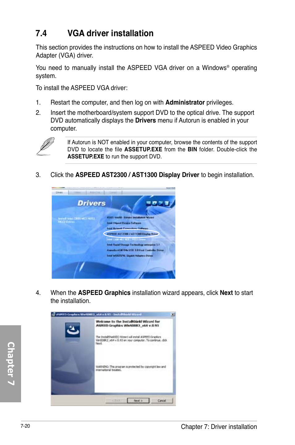 Chapter 7 7.4 vga driver installation | Asus TS700-X7/PS4 User Manual | Page 180 / 200