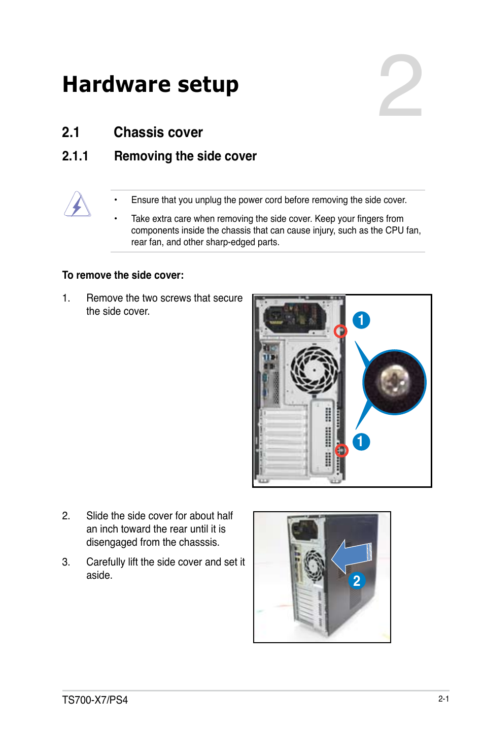 Hardware setup | Asus TS700-X7/PS4 User Manual | Page 23 / 200