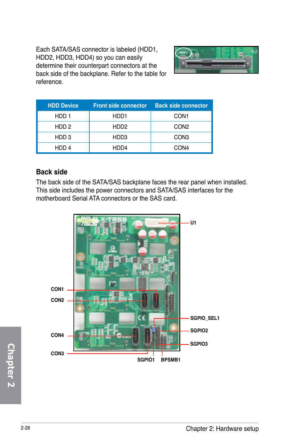 Chapter 2, Back side | Asus TS700-X7/PS4 User Manual | Page 48 / 200