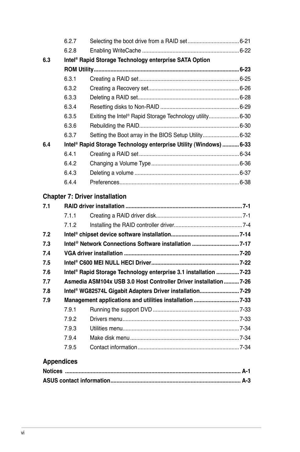 Asus TS700-X7/PS4 User Manual | Page 6 / 200