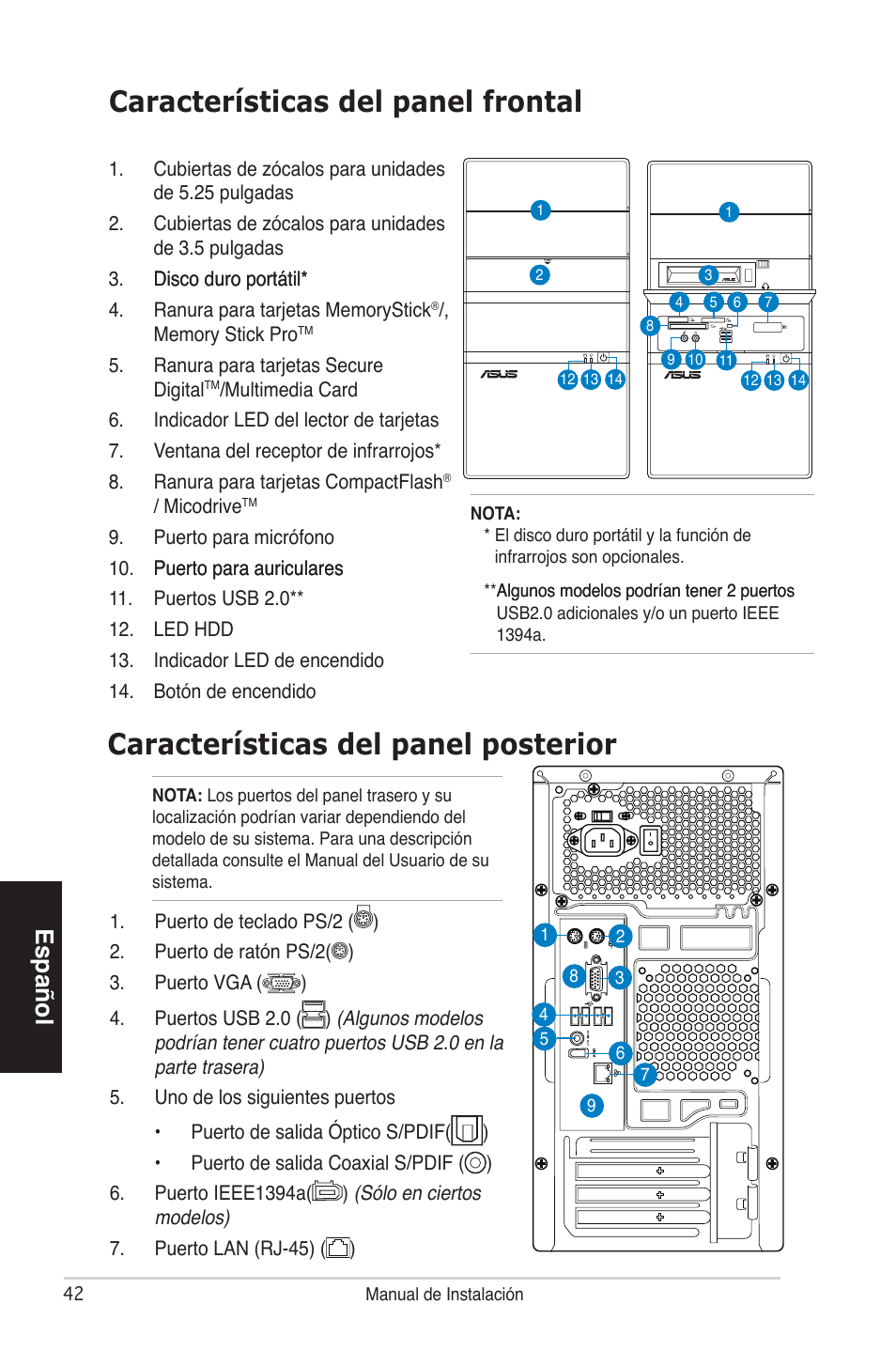 Español | Asus V4-P5P43 User Manual | Page 42 / 100