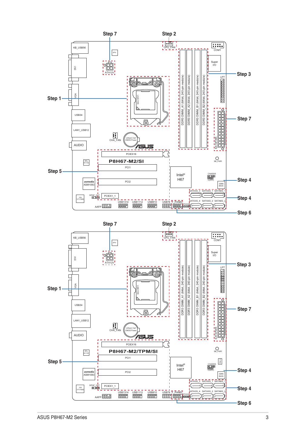 Asus p8h67-m2 series, P8h67-m2/si, P8h67-m2/tpm/si | Asus P8H67-M2/TPM/SI User Manual | Page 3 / 12