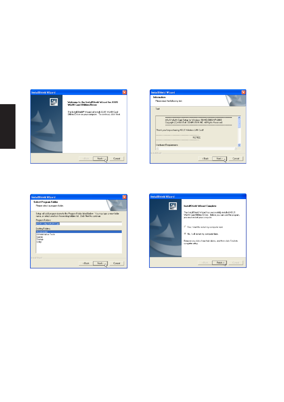 Wireless lan driver setup | Asus A3N User Manual | Page 16 / 118