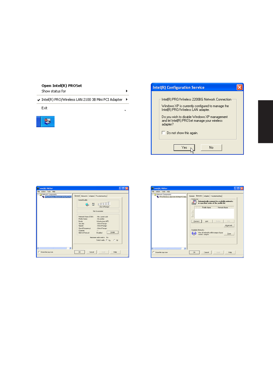 Intel proset utility | Asus A3N User Manual | Page 23 / 118