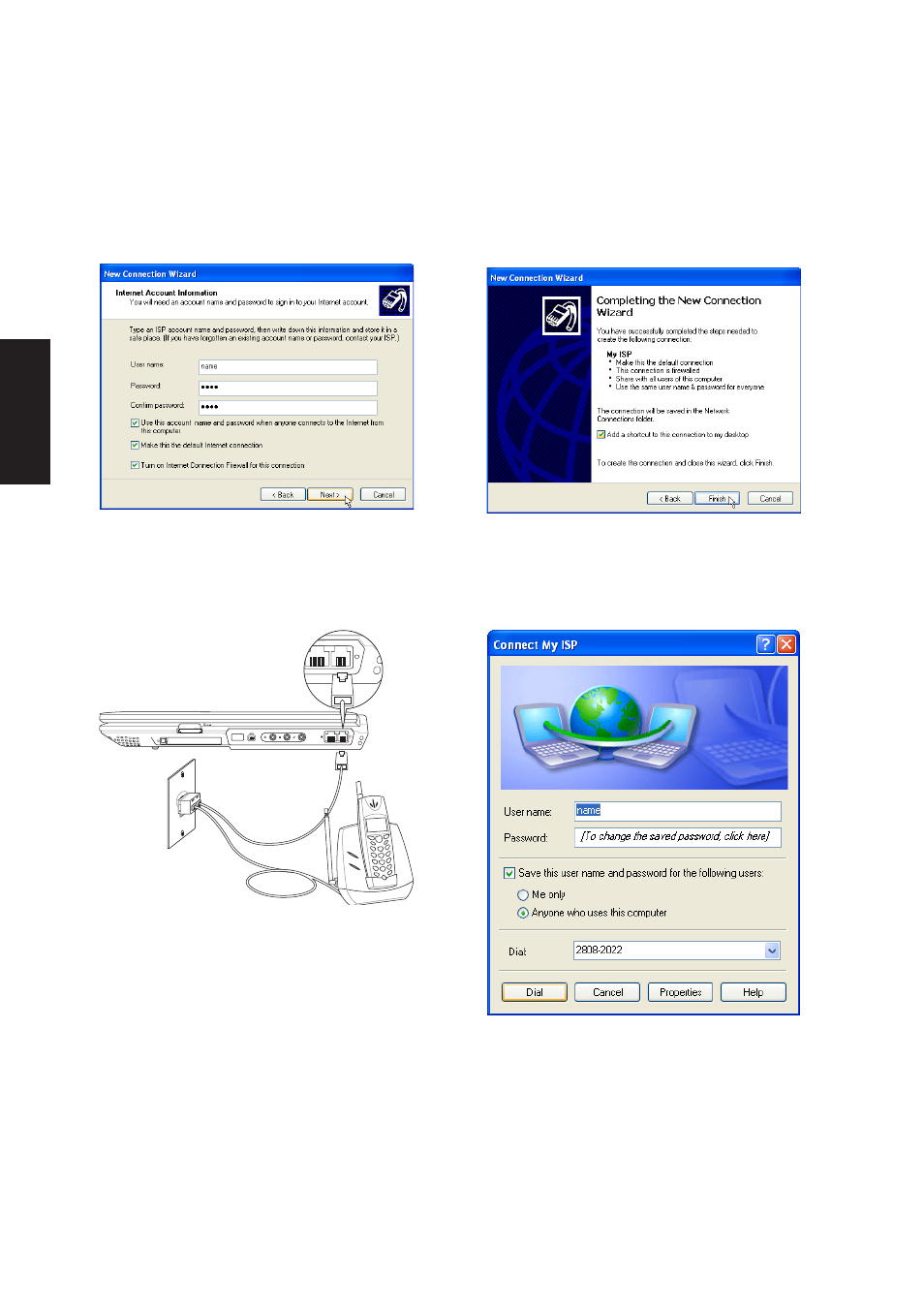 Modem configuration (cont’) | Asus A3N User Manual | Page 46 / 118