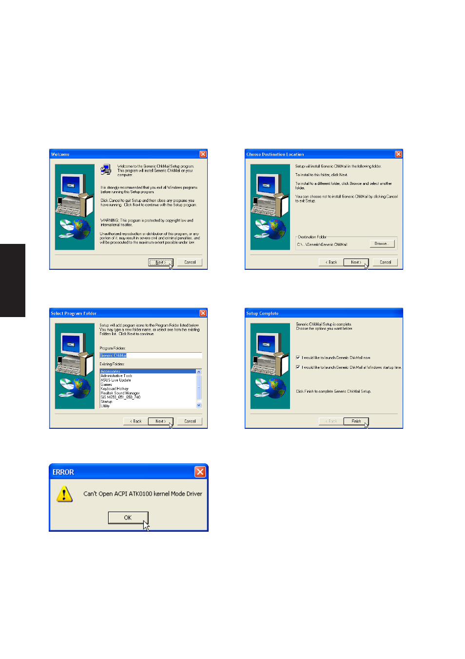 Chkmail setup | Asus A3N User Manual | Page 56 / 118